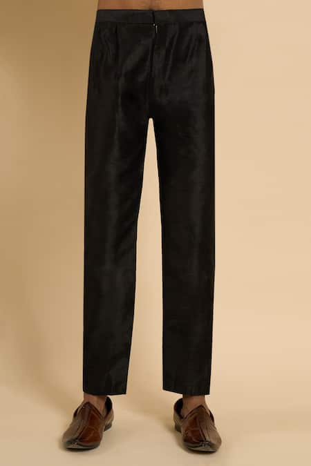 Buy_Arihant Rai Sinha_Black Silk, Dupion Beads, Sequins, Embroidery Sherwani Set _Online_at_Aza_Fashions