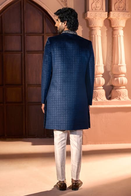 Arihant Rai Sinha Velvet Embroidered Sherwani & Pant Set 