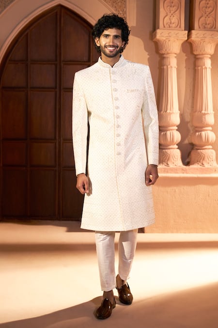 Arihant Rai Sinha Tonal Embroidered Sherwani Set 