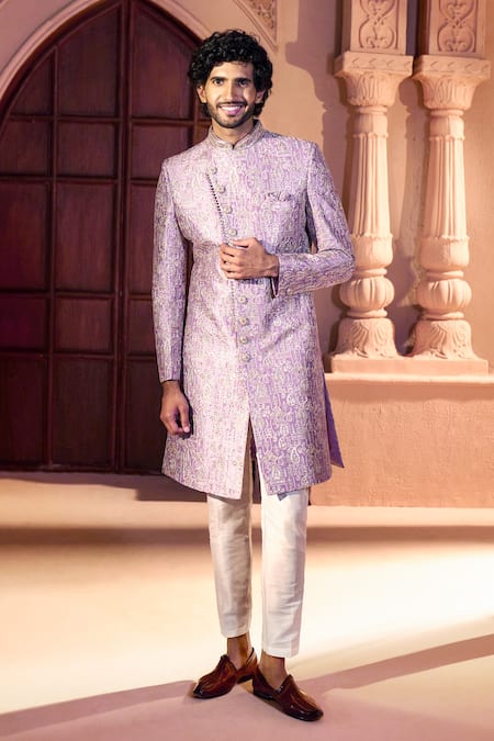 Arihant Rai Sinha Paisley Pattern Embroidered Sherwani Set 