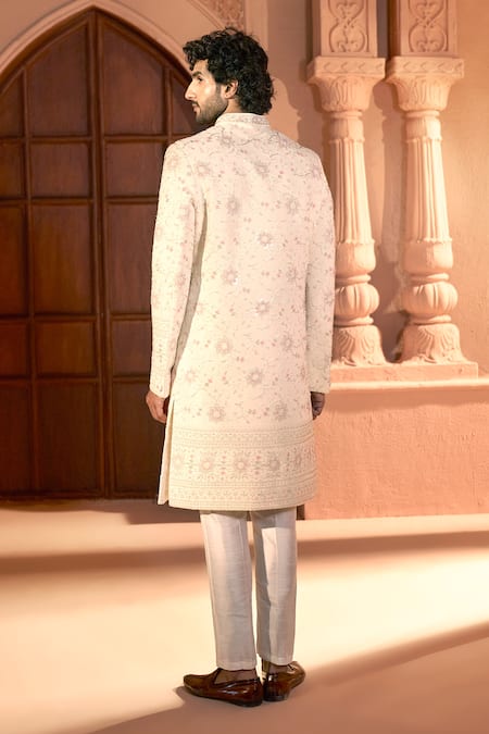 Arihant Rai Sinha Sequin Floral Embroidered Sherwani Set