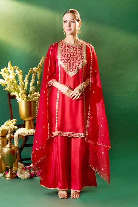 Samyukta Singhania Embroidered Organza Kurta Sharara Set 