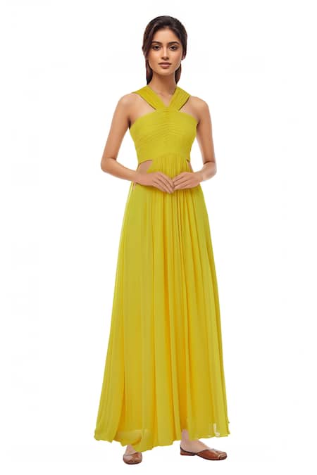 Swatee Singh Cutout pintuck detail Gown 