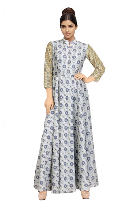 Soup By Sougat Paul Blue printed pleated dress 