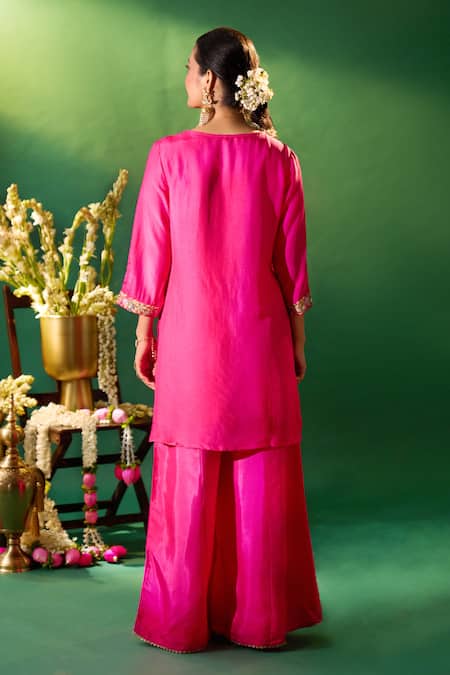 Samyukta Singhania Embroidered Yoke Kurta Sharara Set