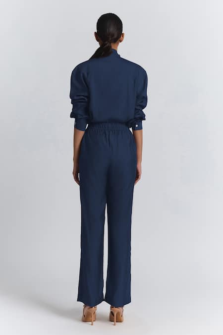 Line Out Line Chanderi Tie-Up Shirt & Pant Set 