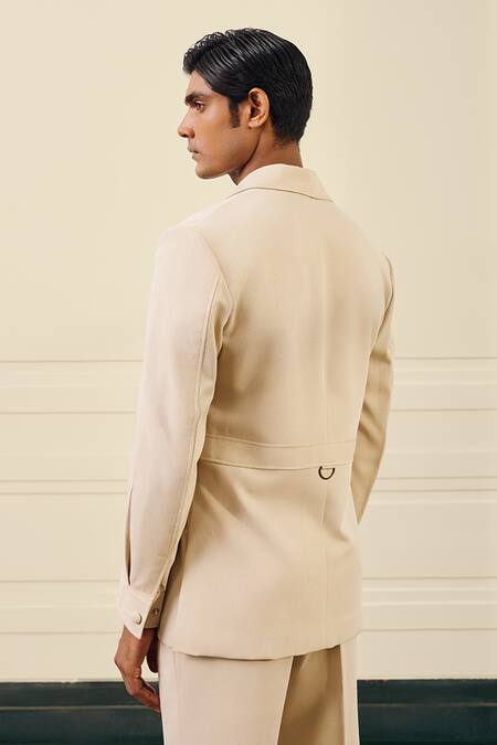 Shop Gargee Designers Beige Polyester, Viscose Utility Pocket Shacket Online at Aza Fashions Shop_Gargee Designers_Beige Polyester, Viscose Utility Pocket Shacket _Online_at_Aza_Fashions