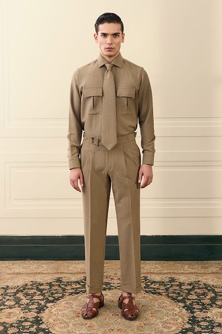 Gargee Designers Checked Shirt & Pant Set