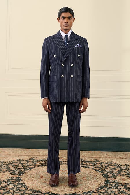 Gargee Designers Pinstripe Double-Breasted Suit Set