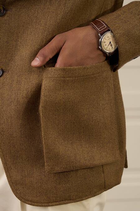 Buy Gargee Designers Brown Wool Double Breasted Blazer Buy_Gargee Designers_Brown Wool Double Breasted Blazer