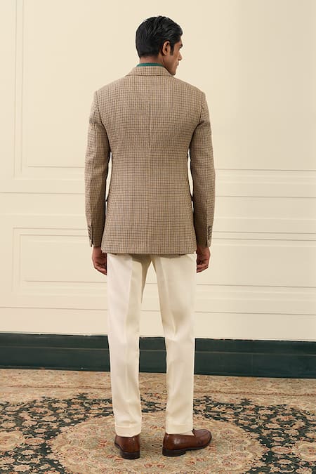 Gargee Designers Houndstooth Check Double Breasted Blazer