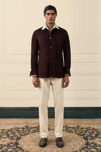 Buy_Gargee Designers_Brown Corduroy, Cotton Flap Pocket Shacket _Online_at_Aza_Fashions