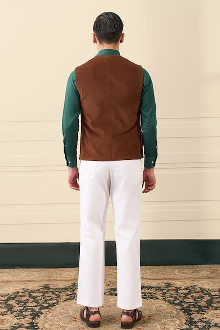 Gargee Designers Corduroy Button-Front Vest Jacket