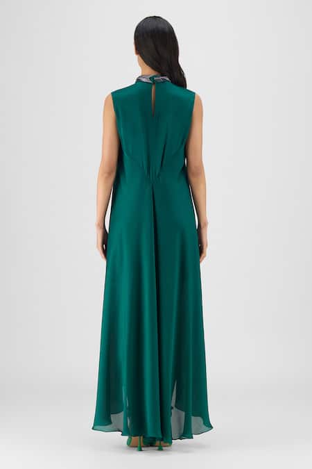 Amit Aggarwal Beaded Metallic Panelled Dress