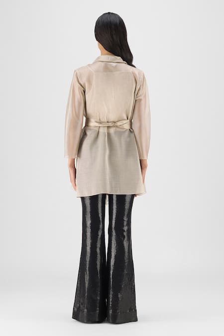 Amit Aggarwal Metallic Draped Shirt 