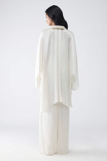 Amit Aggarwal Micro Pleated Cape Pant Set 