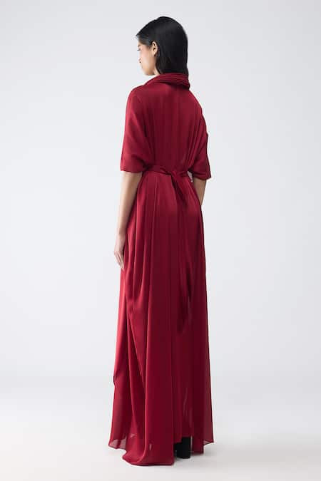 Amit Aggarwal Micro Pleated Kaftan Dress