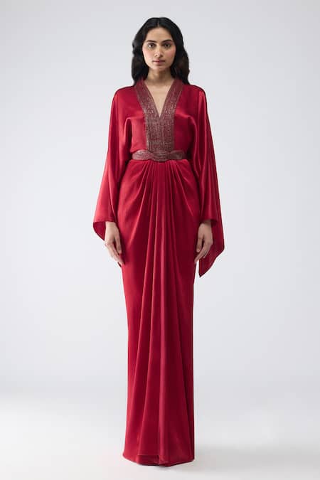 Amit Aggarwal Banarasi Fluid Kaftan Dress