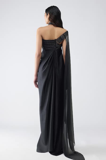 Amit Aggarwal Banarasi Halter Neck Dress 