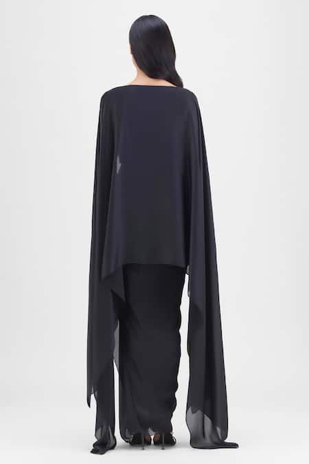 Amit Aggarwal Metallic Fluid Cape & Skirt Set 