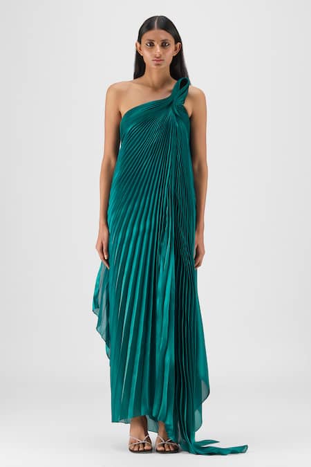 Amit Aggarwal Pleated Fluid Dress 