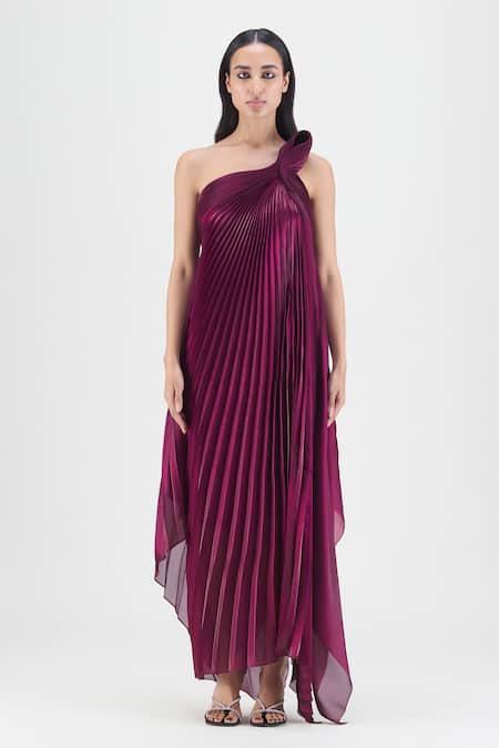 Amit Aggarwal Pleated Fluid Dress