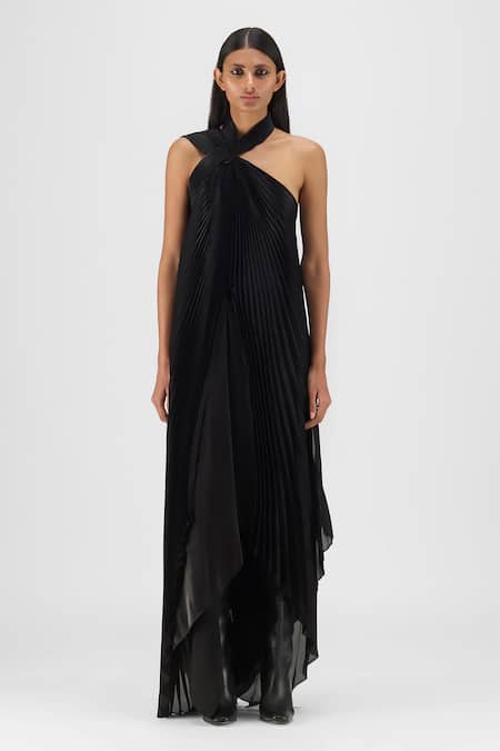 Amit Aggarwal Pleated Fluid Dress
