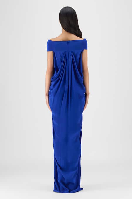 Amit Aggarwal Pleated Cowl Dress