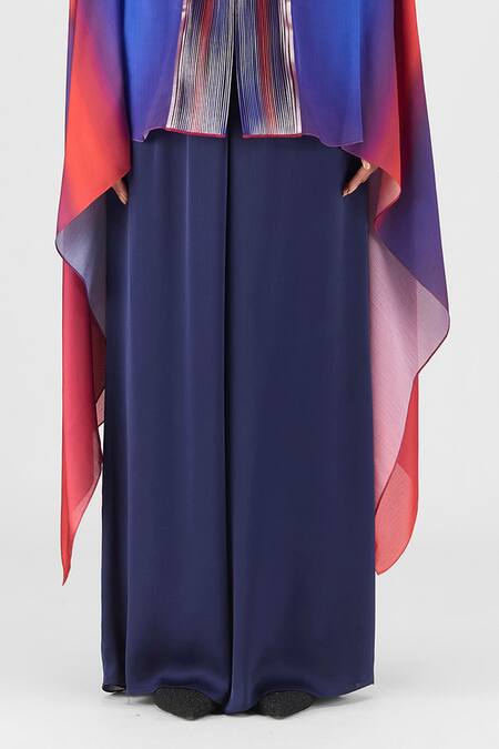 Buy Amit Aggarwal Red V-neck Metallic Watercolor Structured Cape Online at Aza Fashions Buy_Amit Aggarwal_Red V-neck Metallic Watercolor Structured Cape _Online_at_Aza_Fashions