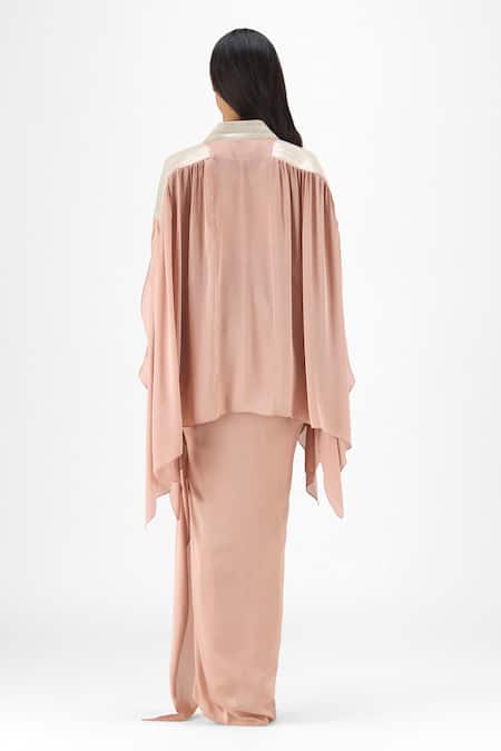 Amit Aggarwal Metallic Structured Cape & Skirt Set