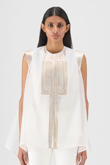 Amit Aggarwal Metallic Structured Top