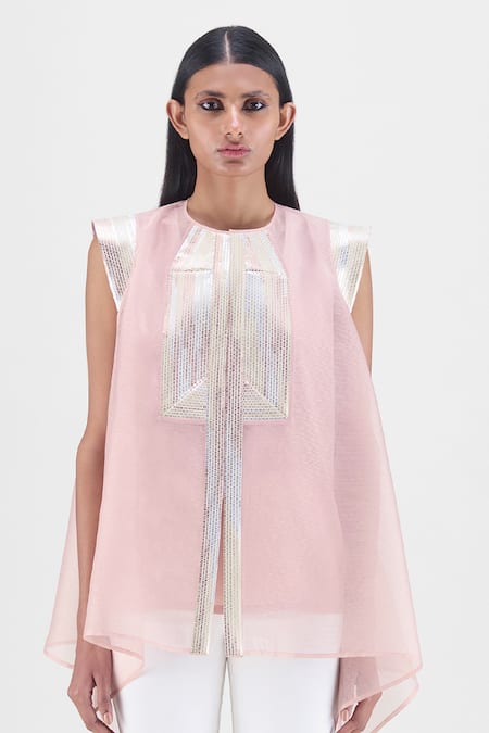 Amit Aggarwal Metallic Structured Top