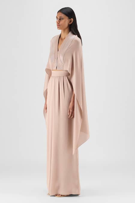 Amit Aggarwal Metallic Structured Cape & Pant Set