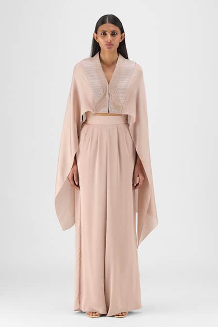 Amit Aggarwal Metallic Structured Cape & Pant Set