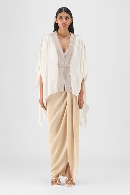 Amit Aggarwal Corded Structured Cape & Skirt Set