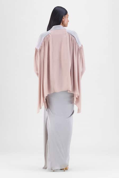 Amit Aggarwal Corded Structured Cape & Skirt Set