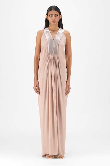 Amit Aggarwal Pleated Fluid Dress