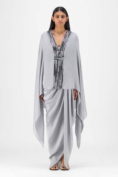 Amit Aggarwal Metallic Structured Cape