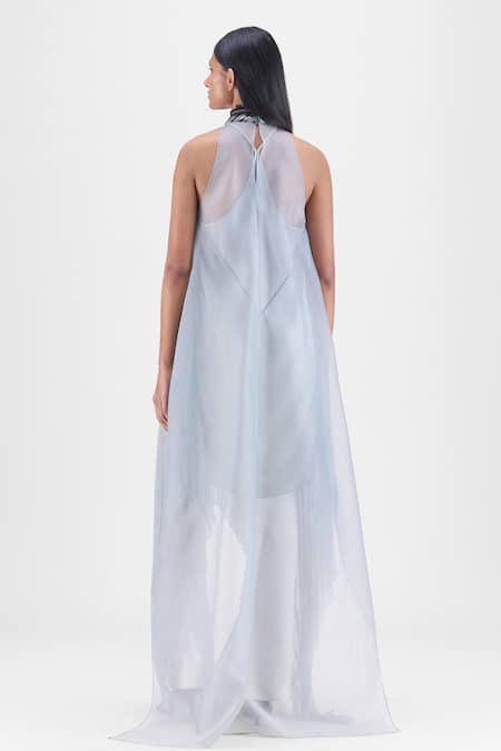 Amit Aggarwal Pleated Halter Neck Dress