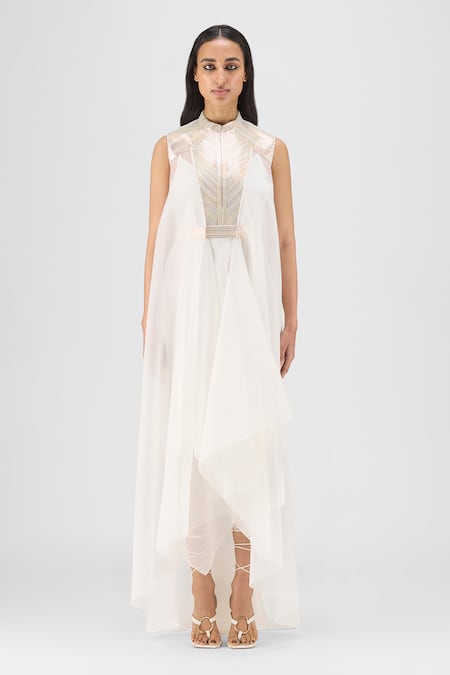 Amit Aggarwal Metallic Panelled Dress