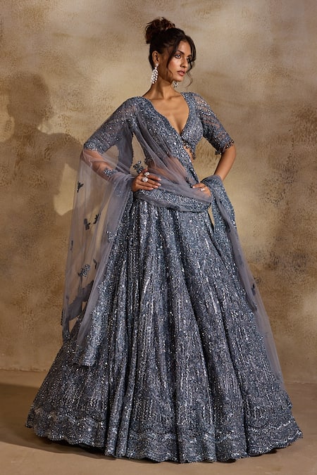 Nitika Gujral Tonal Embellished Lehenga Set 