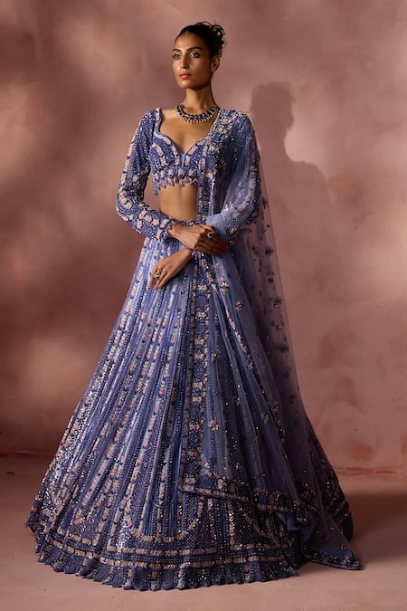 Nitika Gujral Dual Tone Pattern Lehenga Set 