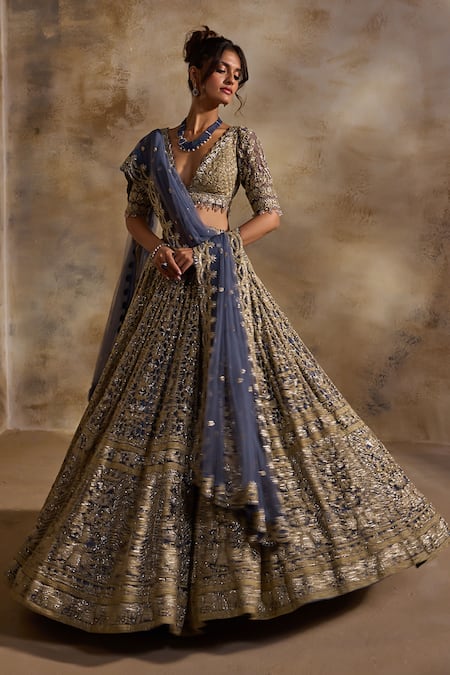 Nitika Gujral Contrast Embroidered Lehenga Set 