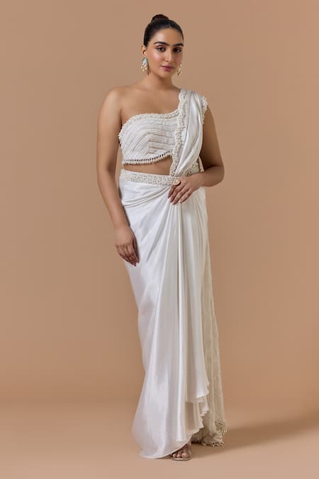 Nitika Gujral Pre-Draped Saree With Embroidered Blouse 