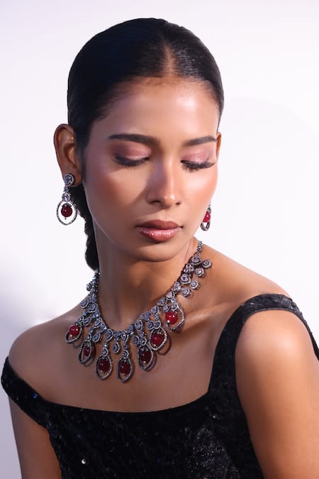 Zaza By Somya Lustrous Lane Embellished Necklace Set