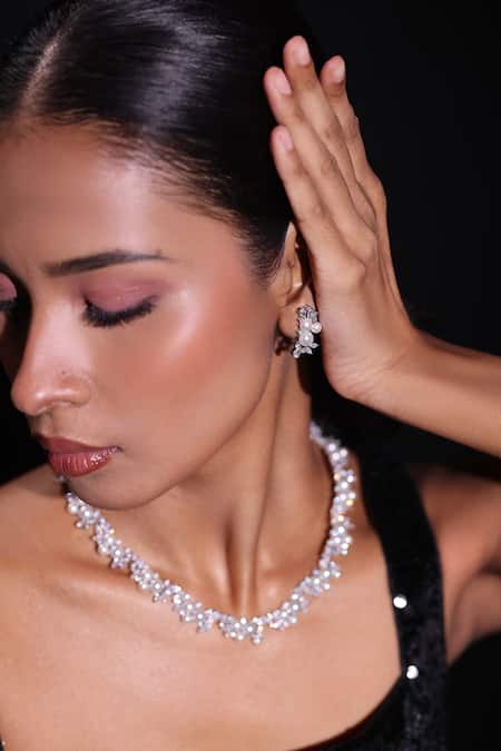 Zaza By Somya Midnight Glint Embellished Necklace Set