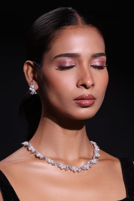 Zaza By Somya Midnight Glint Embellished Necklace Set