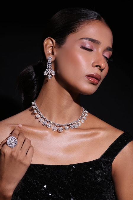 Zaza By Somya Gleam Muse Embellished Necklace Set