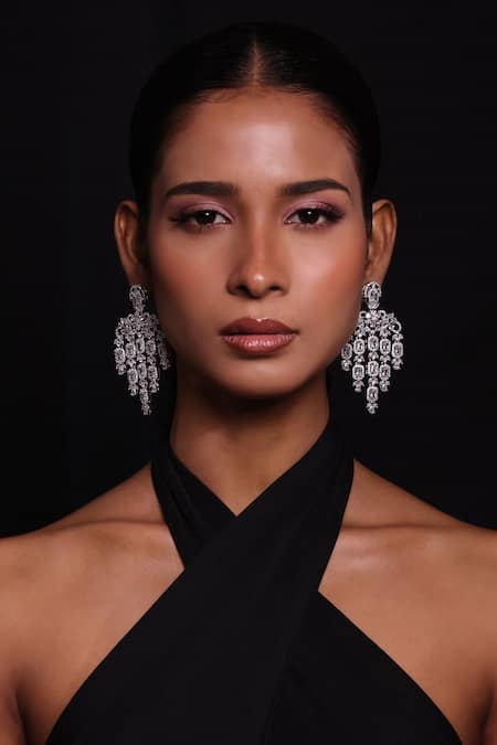 Zaza By Somya Starlit Stones Embellished Dangler Earrings 