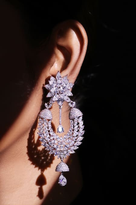 Buy Zaza By Somya Silver Plated Stones, Beads Prism Pulse Embellished Earrings Online at Aza Fashions Buy_Zaza By Somya_Silver Plated Stones, Beads Prism Pulse Embellished Earrings _Online_at_Aza_Fashions